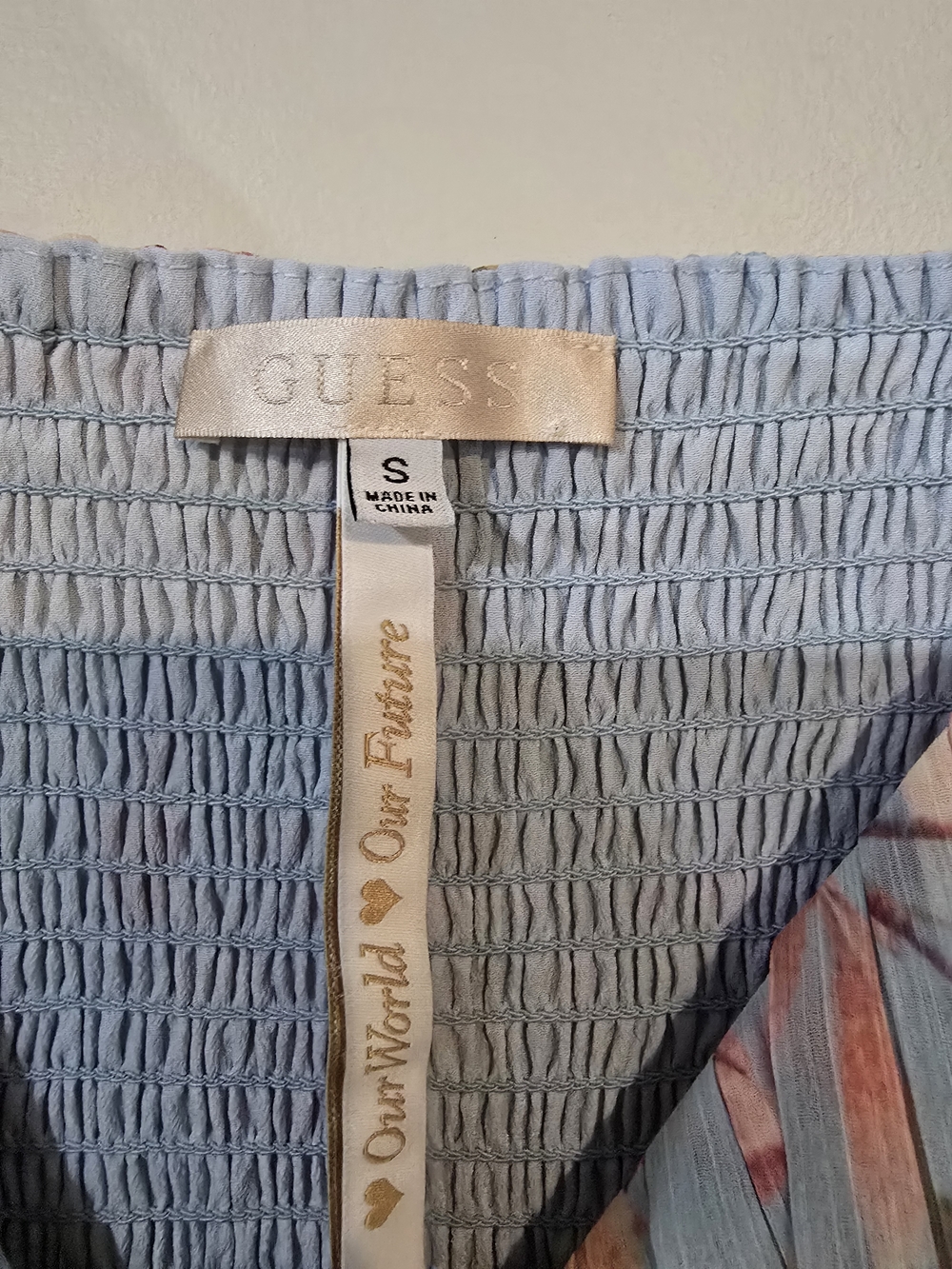 Guess Light Blue Floral Off-Shoulder Mini Dress - Picture 3 of 9